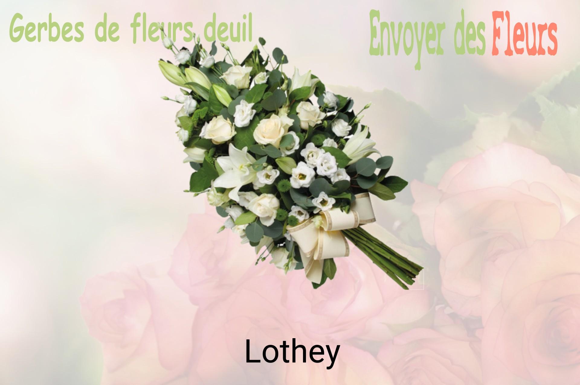 Gerbe de fleurs de deuil livrée à Lothey